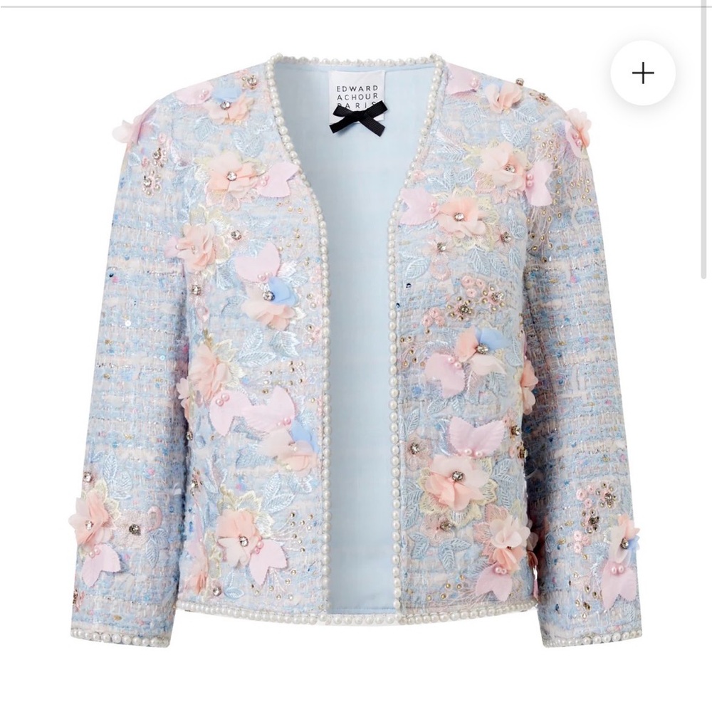 Edward Achour Paris TEXTURED EMBROIDERED JACKET $ 1322 NEW without tag